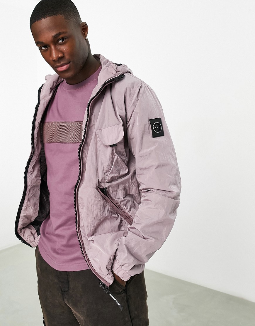 Marshall Artist scudo krinkle nylon jacket in dark pink