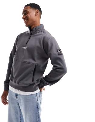 Marshall Artist siren half zip sweat in grey