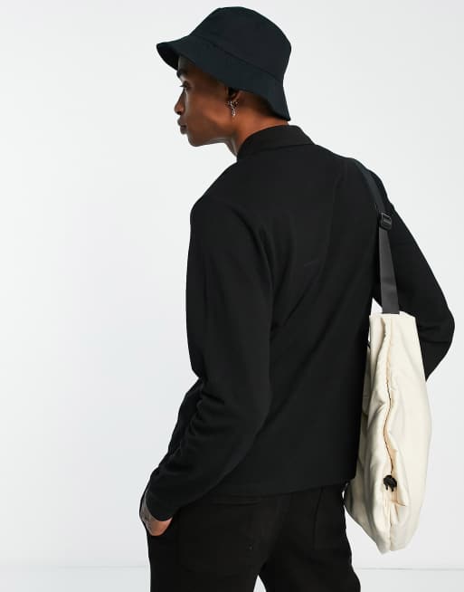 Marshall Artist Siren long sleeve polo in black, 3 of 4