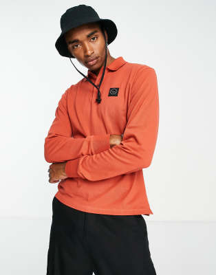 Marshall Artist siren long sleeve polo in orange