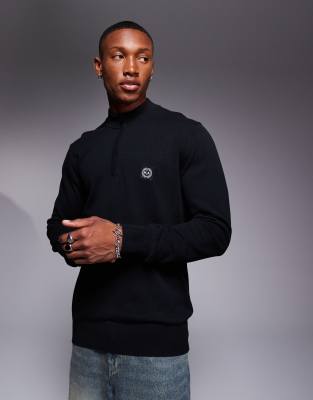 Marshall Artist – Siren – Strickpullover in Schwarz mit kurzem Reißverschluss  - view 1
