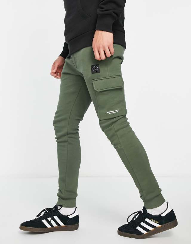 Marshall Artist siren sweat cargo sweatpants in khaki