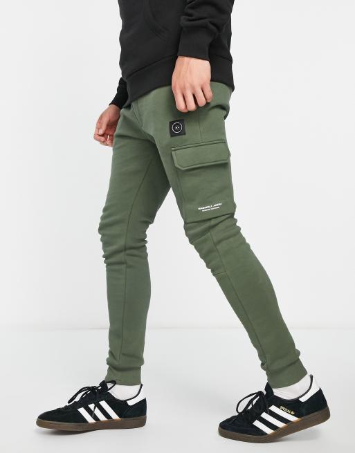 Marshall Artist Siren sweat cargo trackies in khaki