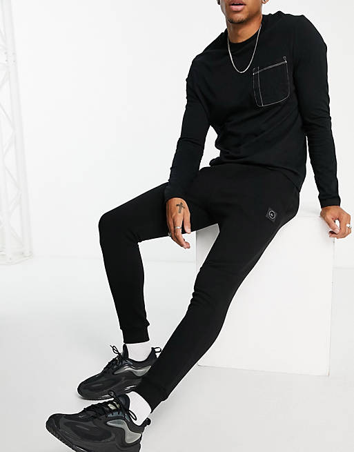 Tracksuits Marshall Artist siren tapered joggers in black 