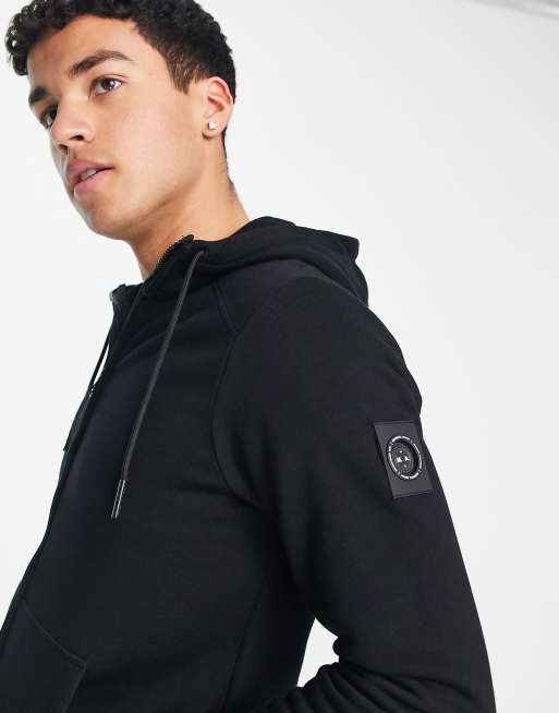 Marshall Artist Siren zip through hoodie in black | ASOS