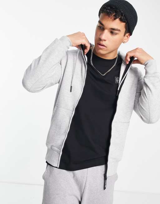 Marshall Artist siren zip through hoodie in grey | ASOS