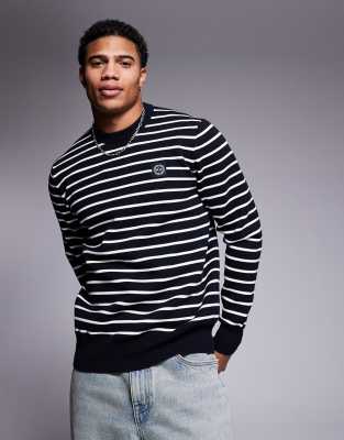 stockholm knit sweater in navy stripe