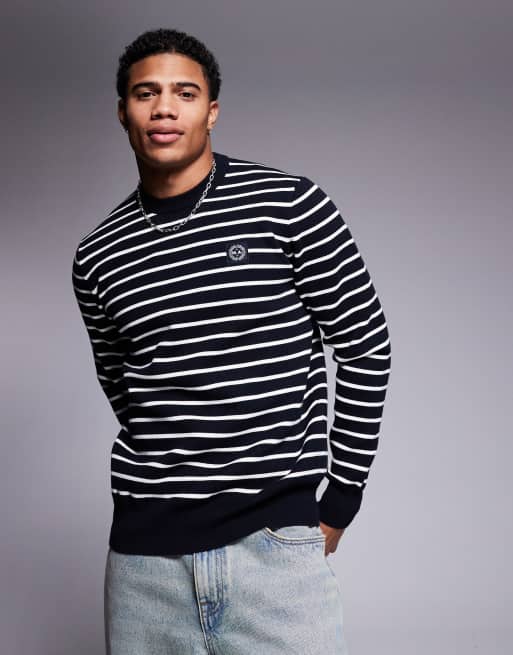 Marshall Artist - Stockholm - Maglione blu navy a righe 