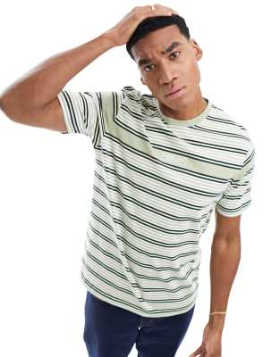 stripe short sleeve t-shire in beige-Neutral