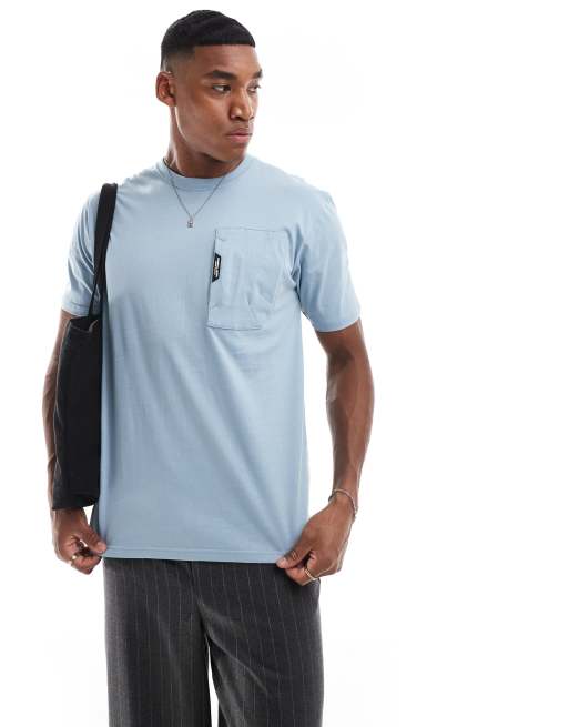 Marshall Artist - T-shirt met korte mouwen en zakdetail in lichtblauw