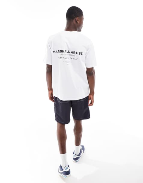 Marshall Artist - T-shirt oversize bianca con stampa del logo sul retro - view 1