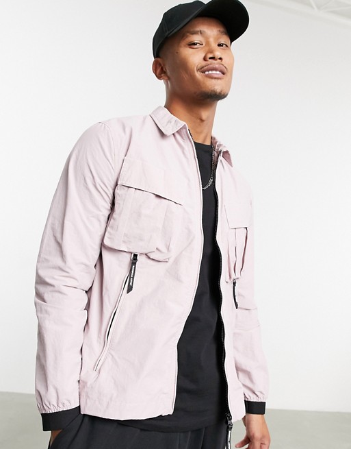 Marshall Artist technical cotton polyamide overshirt in rose gold