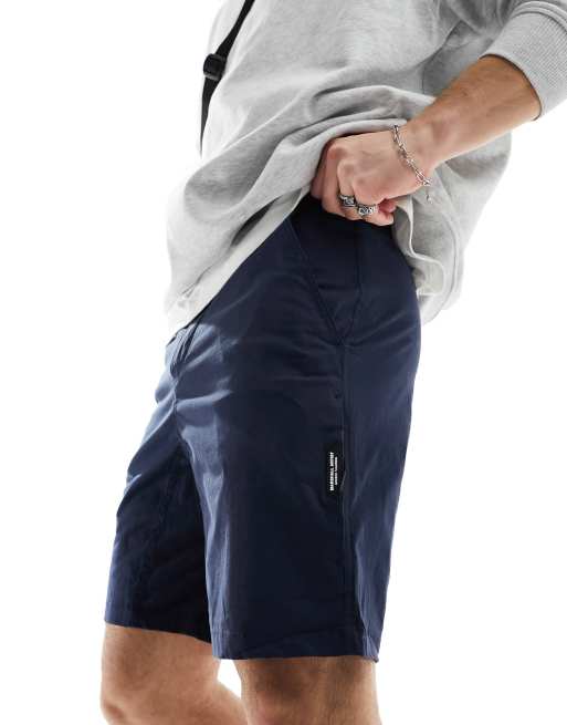 Marshall Artist zip side pocket shorts in navy