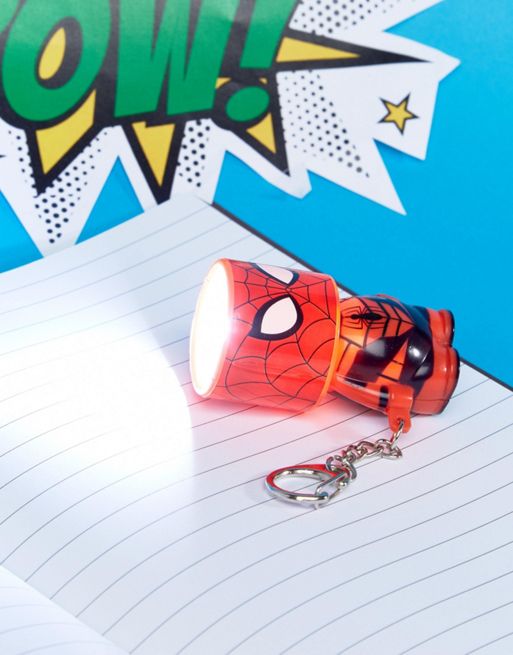 Marvel - Portachiavi a forma di Spiderman con clip e mini luce