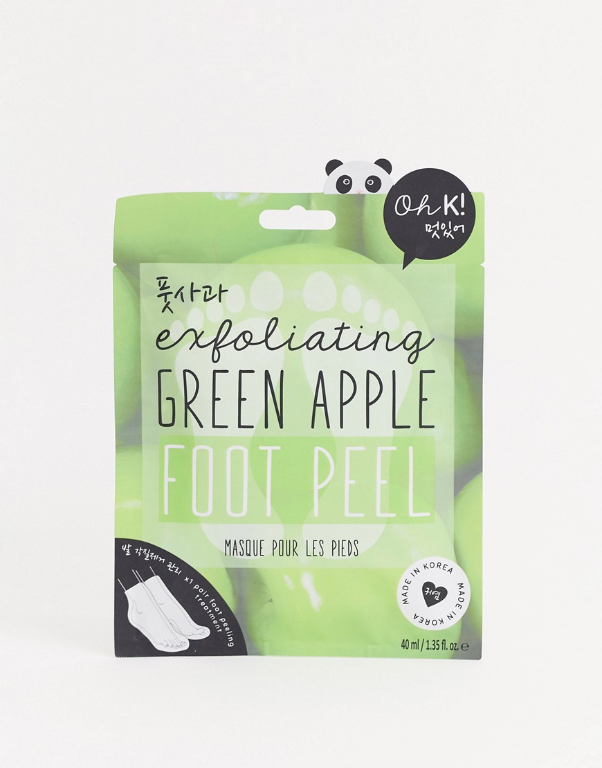 фото Маска для стоп с отшелушивающим эффектом и ароматом зеленого яблока oh k!-бесцветный