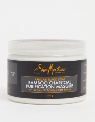 фото Маска для волос с африканским черным мылом и бамбуковым углем shea moisture 354 мл-бесцветный