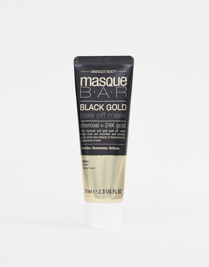 MasqueBAR Black Gold Peel Off Mask Tube - Charcoal & 24k Gold-No color