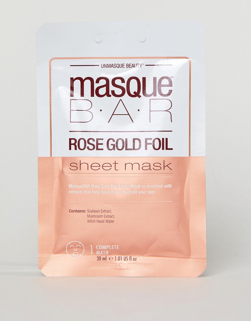 MasqueBAR Rose Gold Foil Moisturizing Sheet Mask-Copper