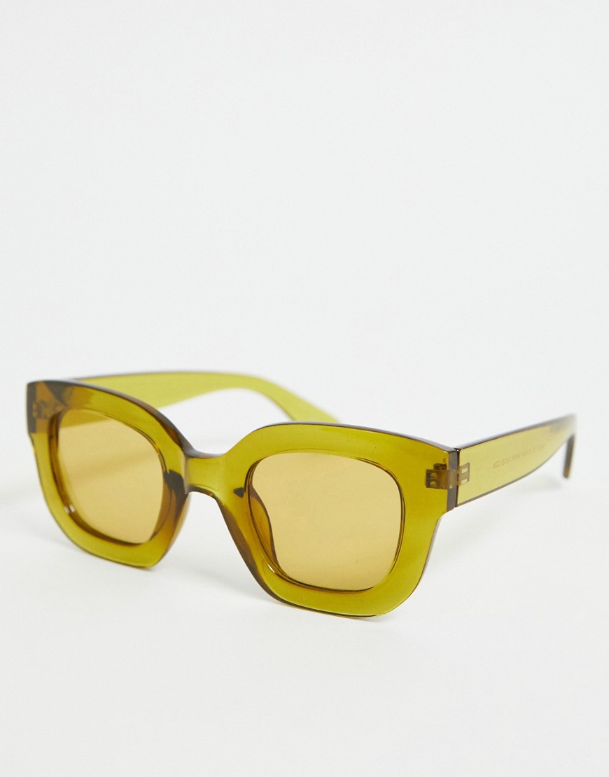 фото Массивные солнцезащитные очки \"кошачий глаз\" asos design-зеленый