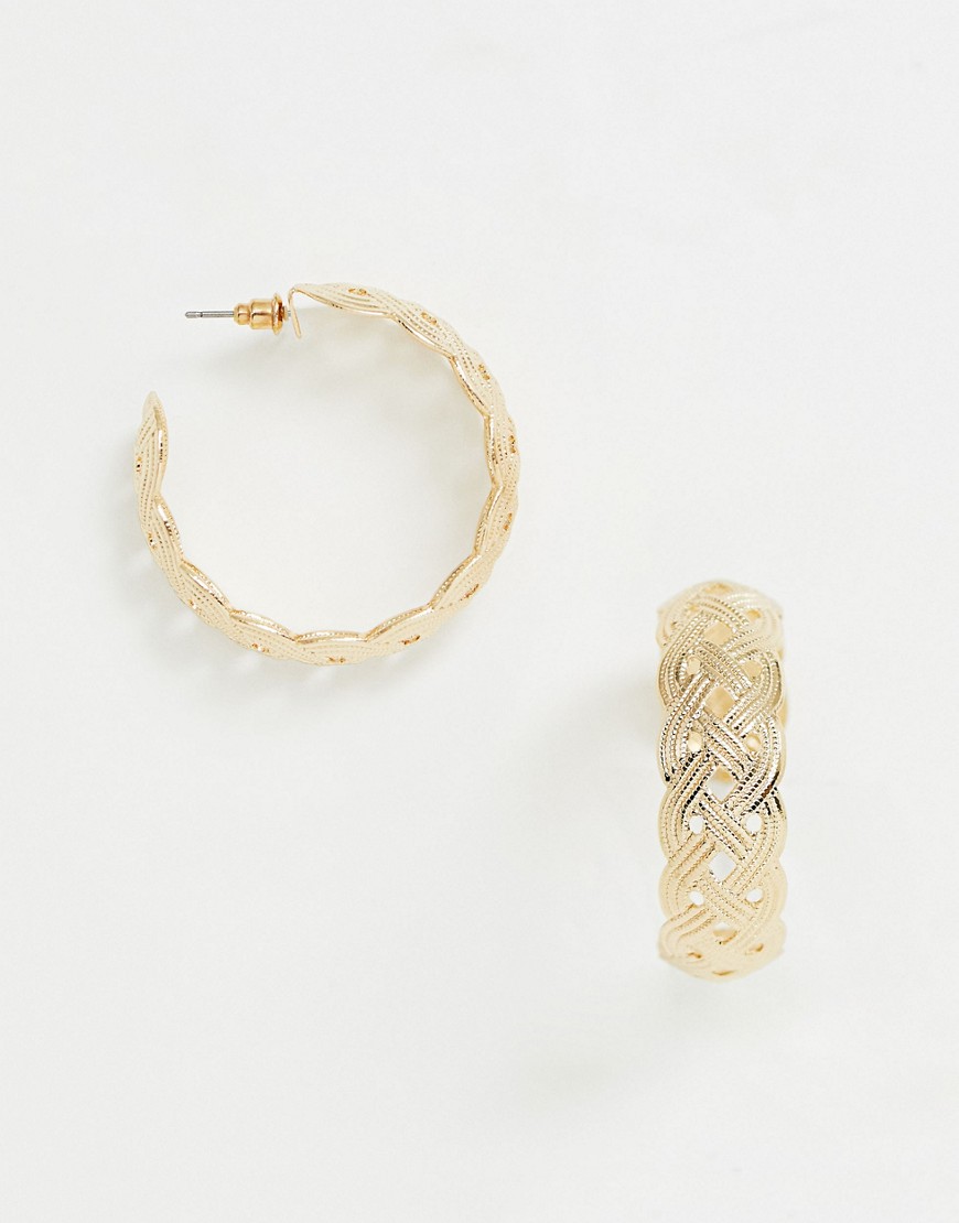 фото Массивные золотистые серьги-кольца missguided-золотой