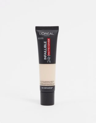 фото Матирующая тональная основа c spf 18 l'oreal paris infallible 24hr-черный цвет