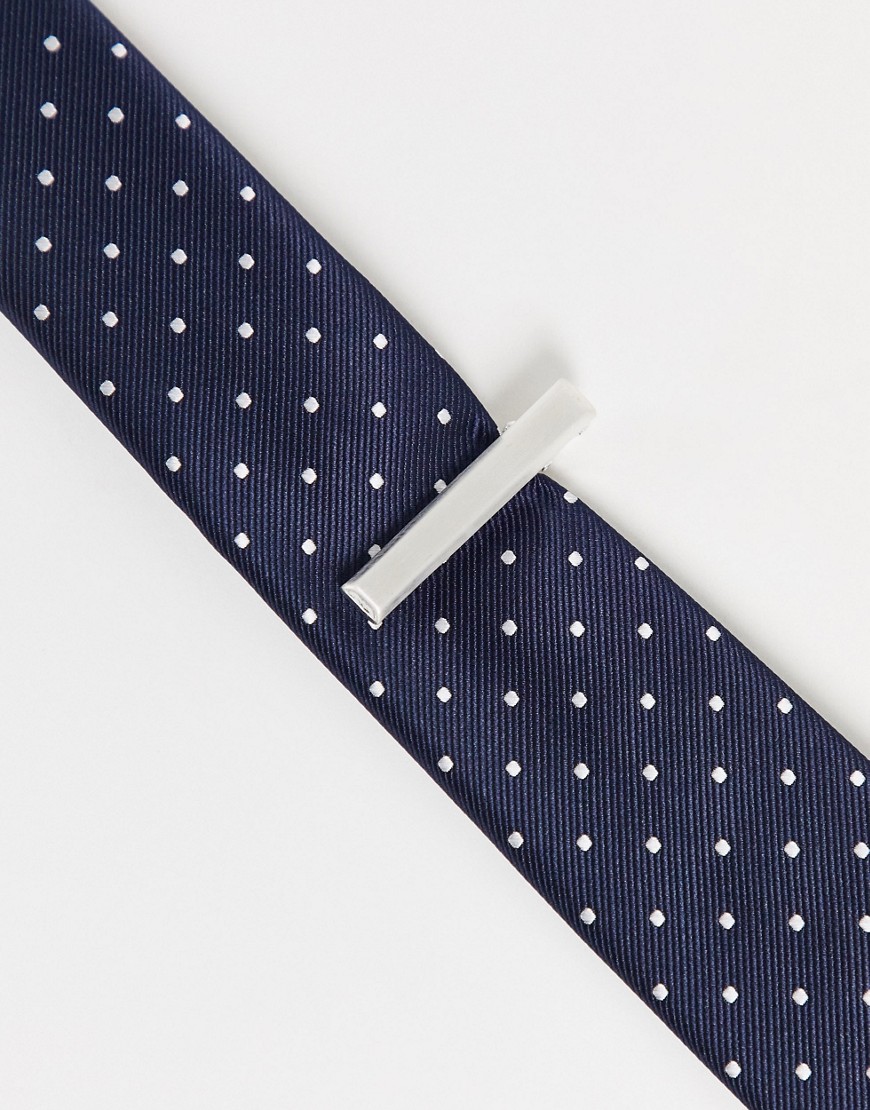 фото Матовый серебристый зажим для галстука asos design