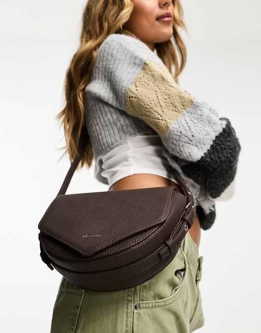 Matt Nat Twill vegan leather crossbody bag in truffle brown ASOS