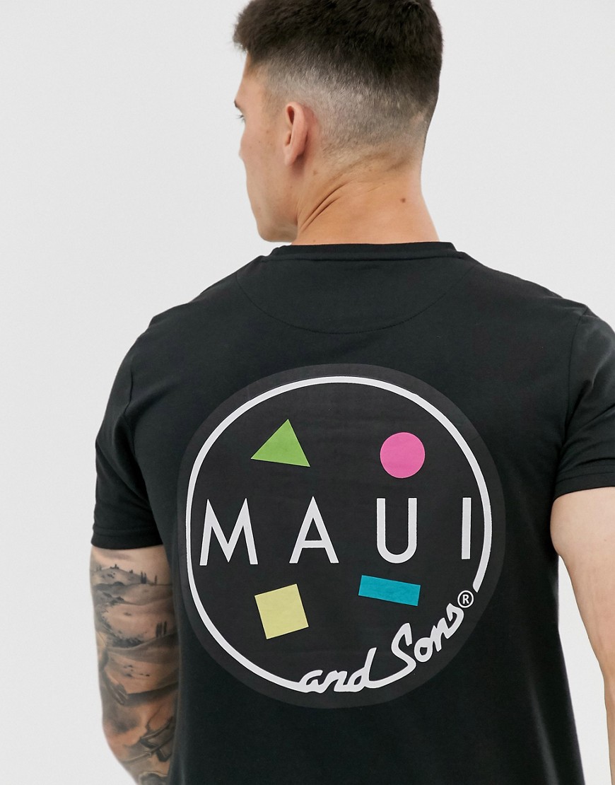 Maui and Sons - Cookie - T-shirt met logo-Zwart