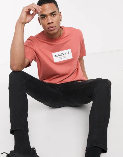 Mauvais box logo t-shirt in pink