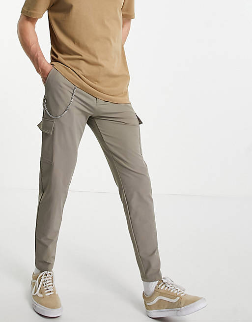 Mauvais cargo trousers in taupe grey
