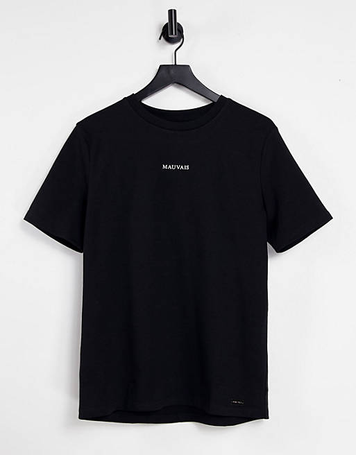 Mauvais – Czarny T-shirt z logo