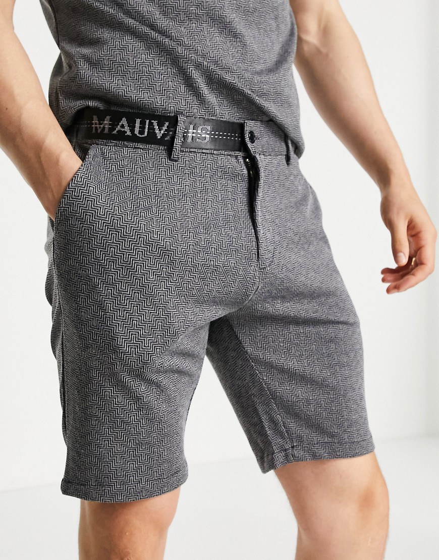 Mauvais geo knit smart shorts in black