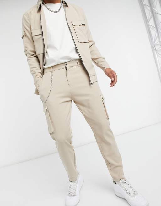 Mauvais - Pantalon cargo d'ensemble - Beige