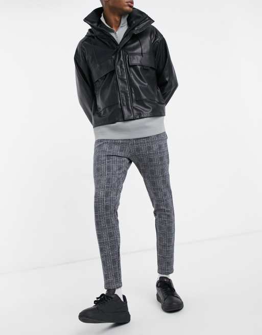 Mauvais - Pantalon texturé d'ensemble en stretch - Carreaux