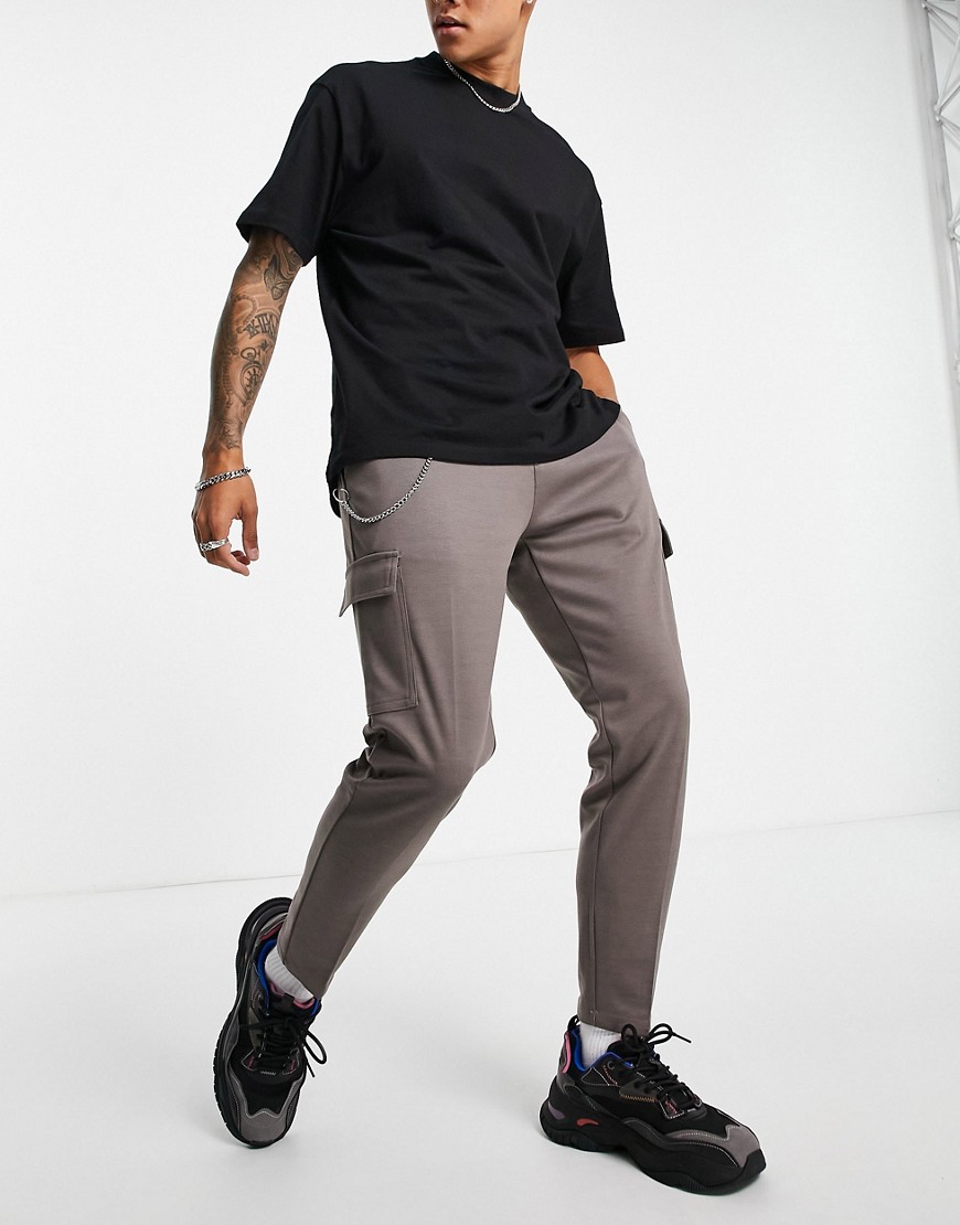 Mauvais smart cargo joggers in taupe-Grey