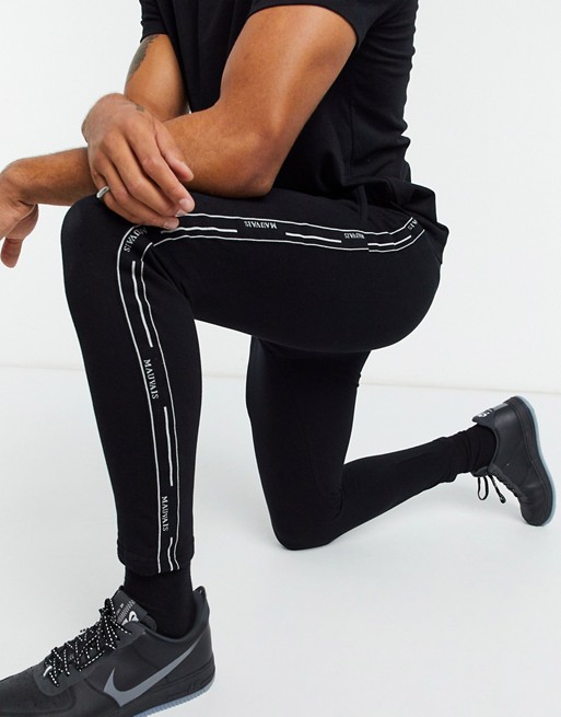 Mauvais smart joggers with logo tap detail in black