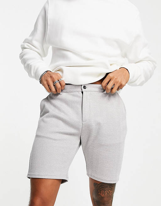 Shorts Mauvais zig zag knit shorts co-ord in grey 