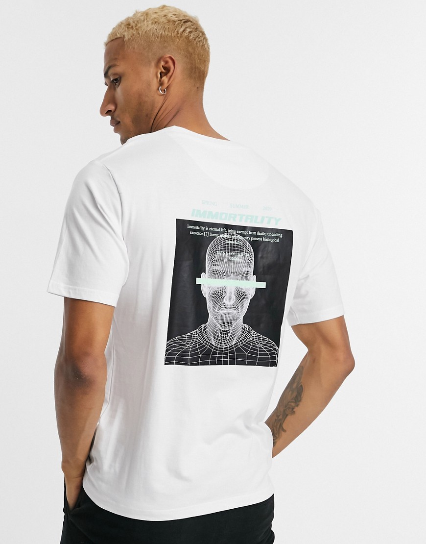 Mauvias graphic back print t-shirt in white