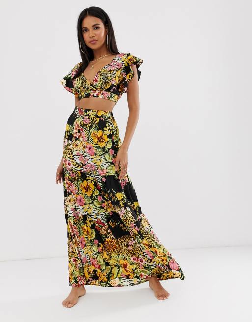 Strandsæt med glamourøst tropisk safariprint fra ASOS DESIGN, 3 af 3