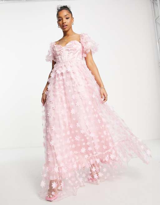 Pink hotsell flower gown