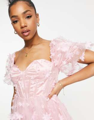 Asos edition 3d floral cami midi store prom dress