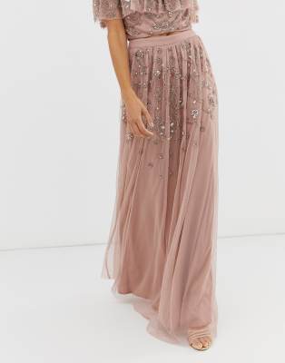 mauve maxi skirt