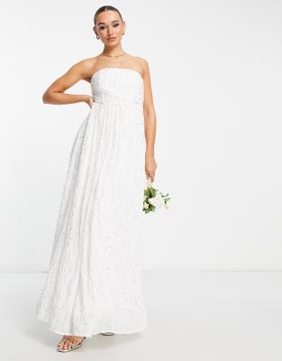 Maya bandeau princess maxi bridal gown in ivory