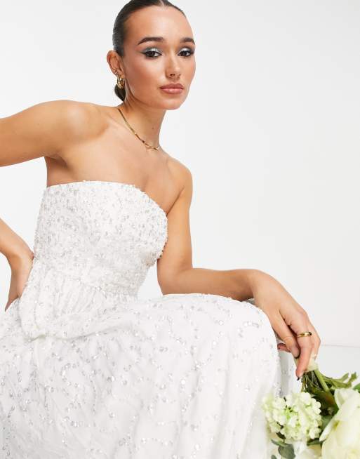 Maya bandeau princess maxi bridal gown in ivory