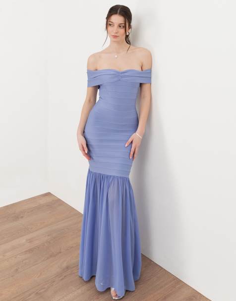 Maya Bardot bandage maxi dress in wisteria blue - view 1