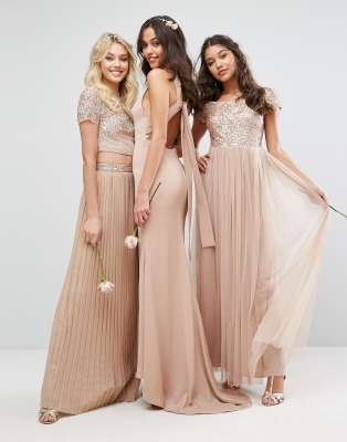 asos rose gold dress