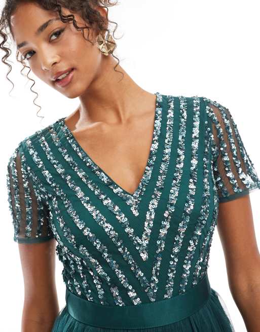 maya green bridesmaid dress Maya Satin Dress main image 1