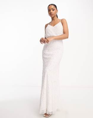 Maya fishtail store maxi dress silver