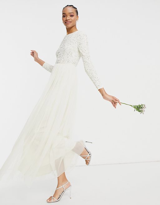 Sequin Top Tulle Skirt Long Bridesmaid Dresses Sequin Top Tulle Skirt Long Bridesmaid Dresses