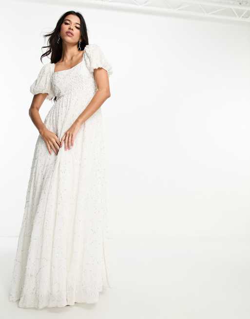 Maya – Bridal – Maxi-Brautkleid aus Tüll in Elfenbein mit Verzierung, Kombiteil